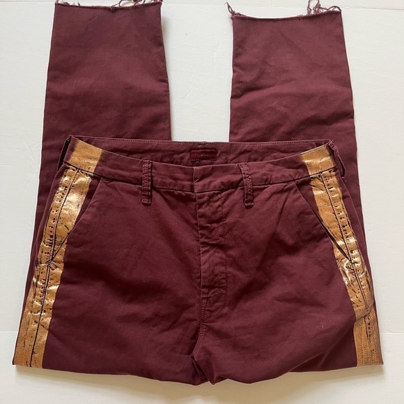 Mother The Shaker Prep Fray Killing Time Size 29 Metallic Stripes - Picture 1 of 15